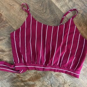 Red crop top size small spaghetti straps